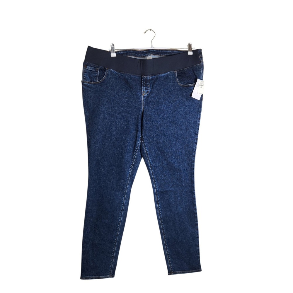 Old Navy Maternity Rockstar Super Skinny Jeans Dark Wash Low Panel 20 Long